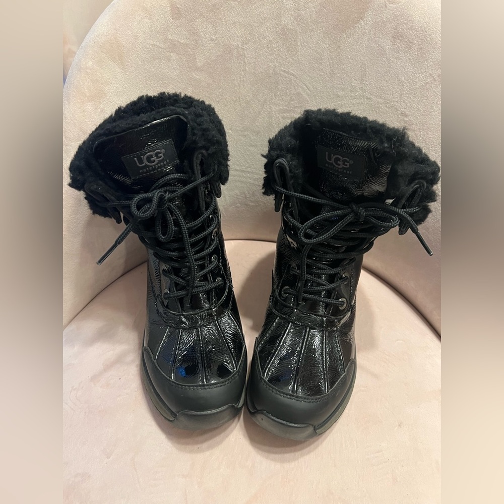 UGG Australia Black Patent Short Adirondack